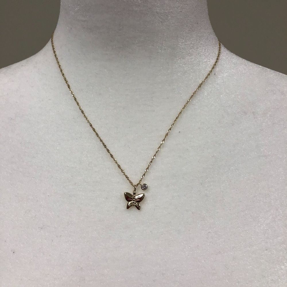 Goldtone Sterling Silver Butterfly Necklace